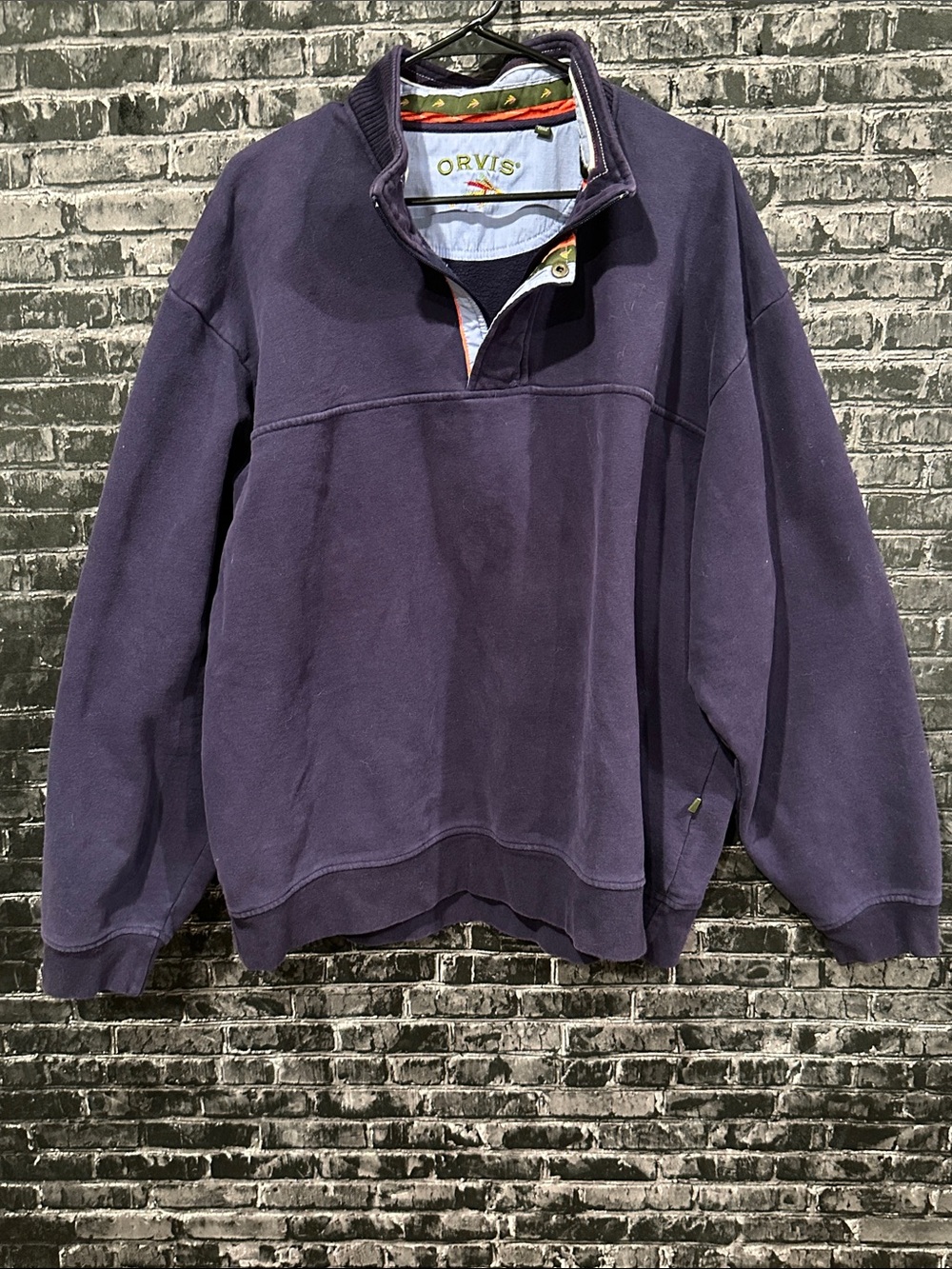 Orvis Men's Dark Navy Quarter-Zip Sweater
